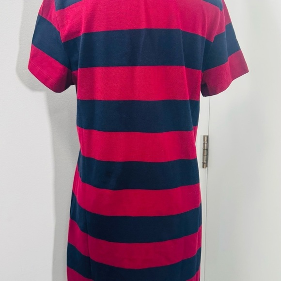Tommy Hilfiger Women's Bodie Fit Stripe Collared V-Neck Dress Short Sleeve M - Picture 5 of 10